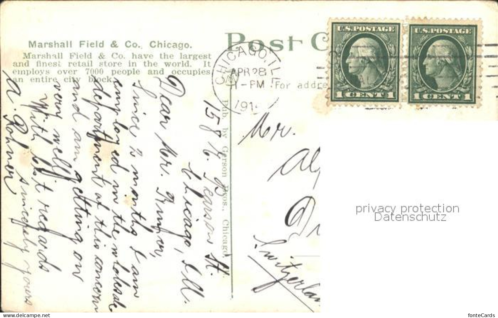 41706878 Chicago_Illinois Marshall Field Und Co. - Other & Unclassified