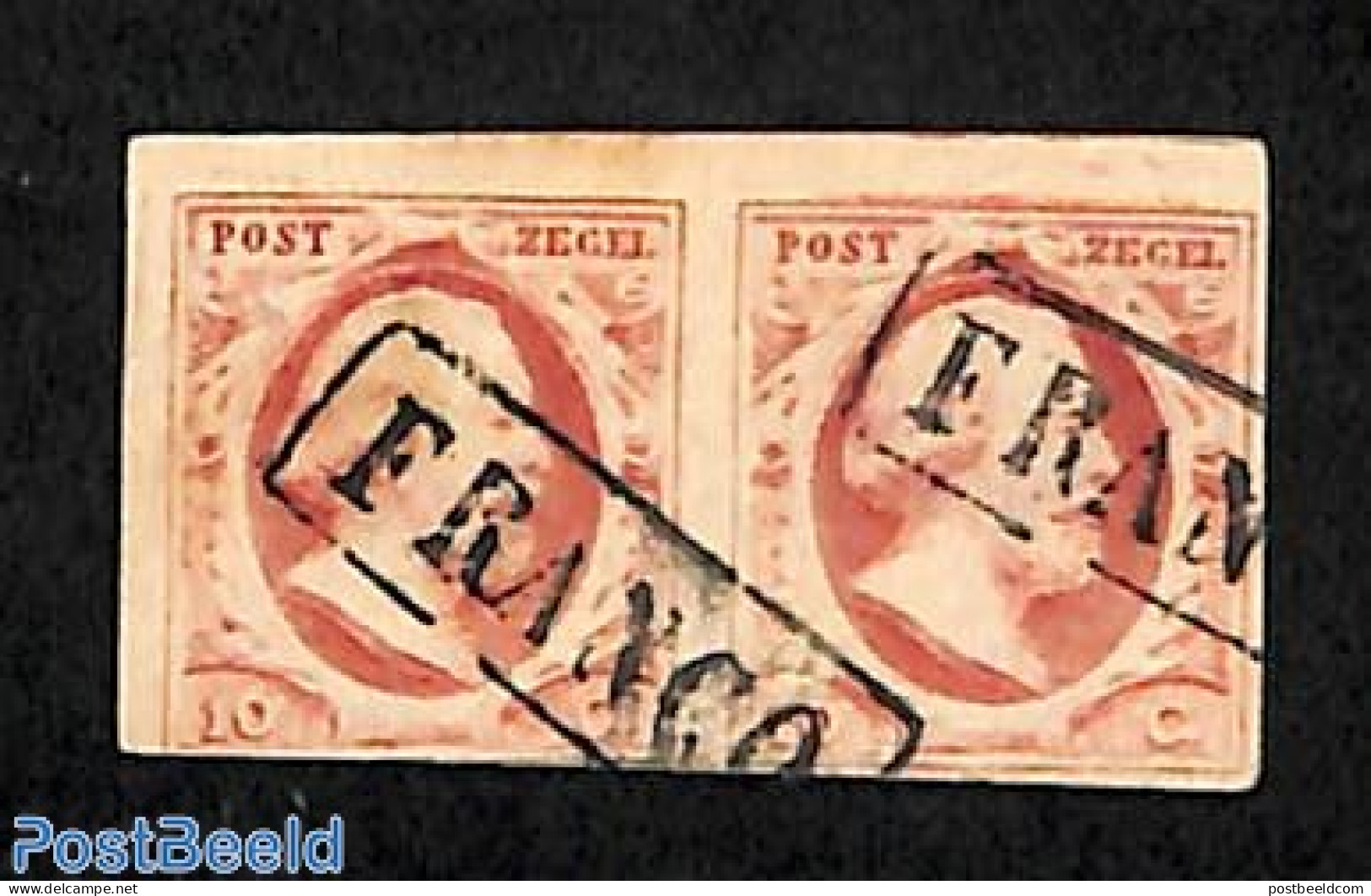 Netherlands 1852 2c, Used Pair, Plate X, Used Or CTO - Used Stamps