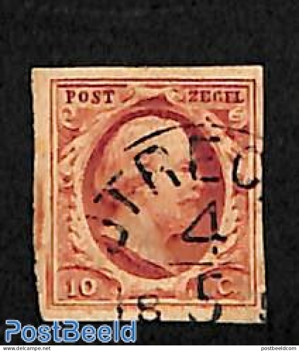 Netherlands 1852 10, Plate III, UTRECHT-C, Used Or CTO - Gebruikt