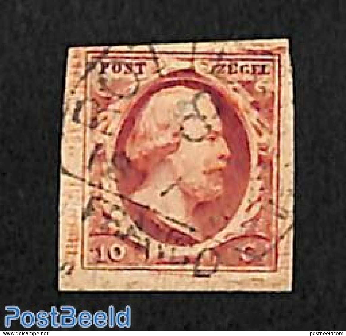Netherlands 1852 10, Plate IV, ROTTERDAM-C, Used Or CTO - Usados