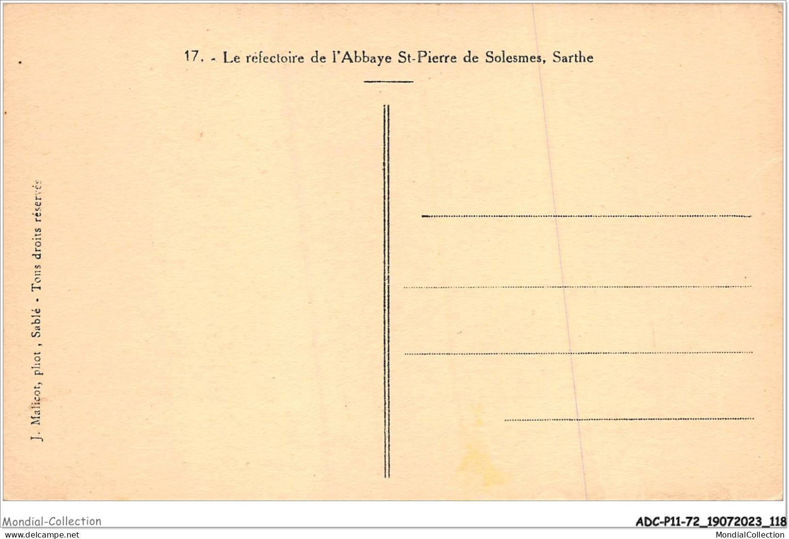 ADCP11-72-1061 - Le Réfectoire De L'abbaye St-Pierre De SOLESMES  - Solesmes