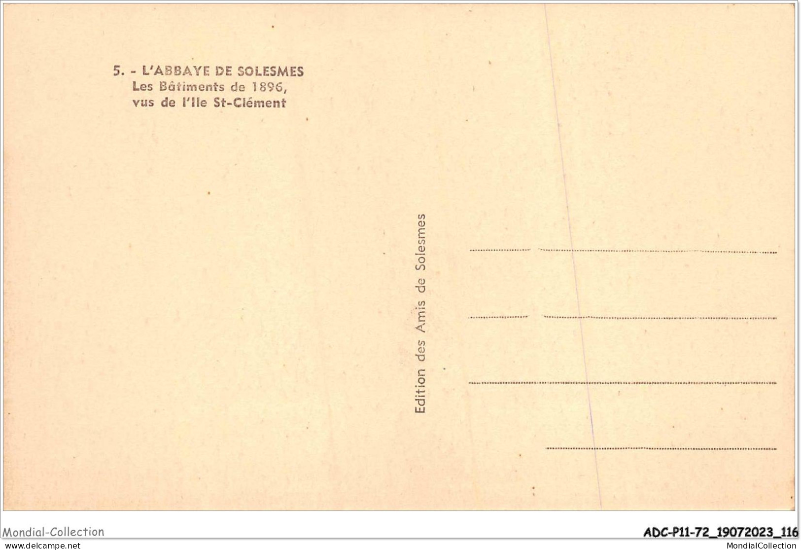 ADCP11-72-1060 - L'abbaye De SOLESMES - Les Bâtiments De 1896 - Vus De L'ile St-clément  - Solesmes