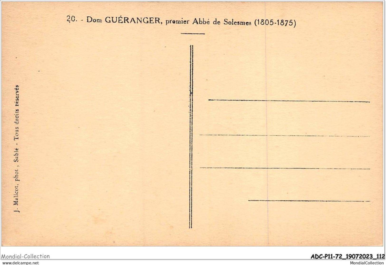 ADCP11-72-1058 - Dom Guéranger - Premier Abbé De SOLESMES - Solesmes