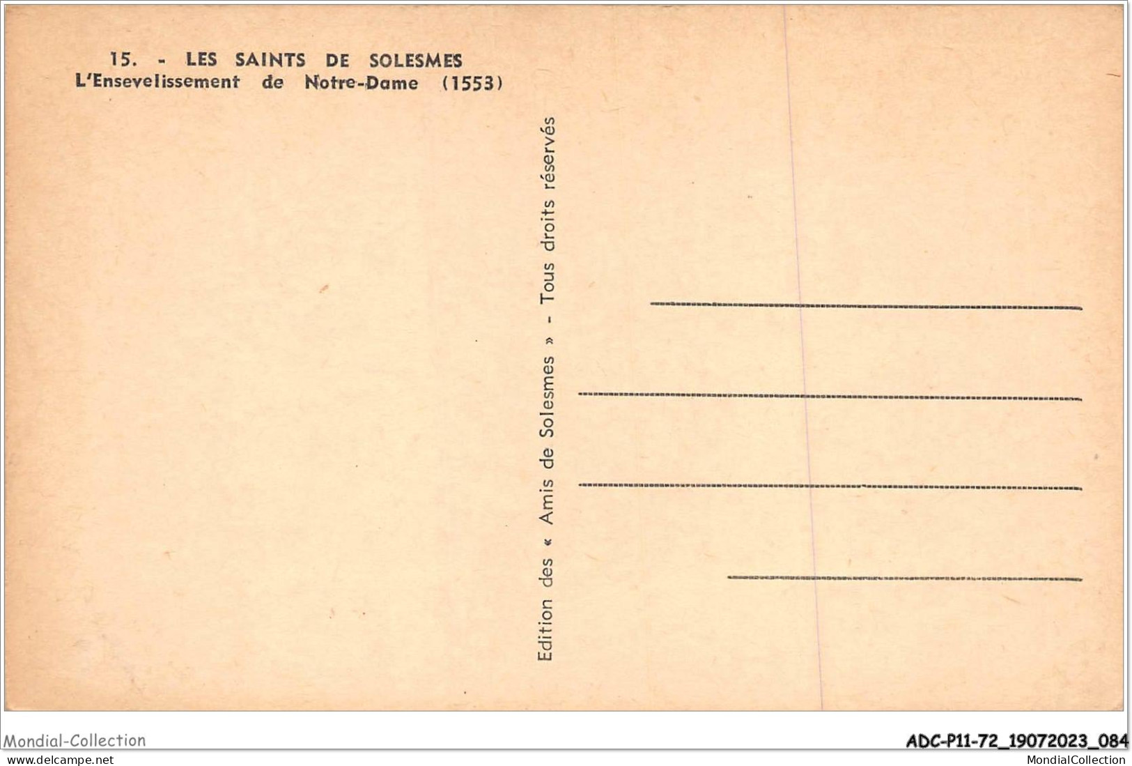 ADCP11-72-1044 - Les Saints De SOLESMES - L'ensevelissement De Notre-dame - Solesmes