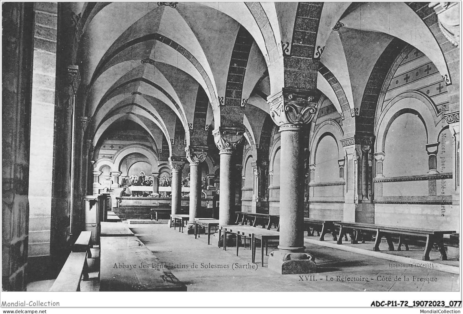 ADCP11-72-1041 - Abbaye Des Bénédictins De SOLESMES - Le Réfectoire - Côté De La Fresque  - Solesmes