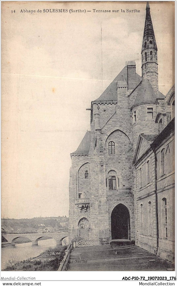 ADCP10-72-0992 - Abbaye De SOLESMES - Terrasse Sur La Sarthe  - Solesmes