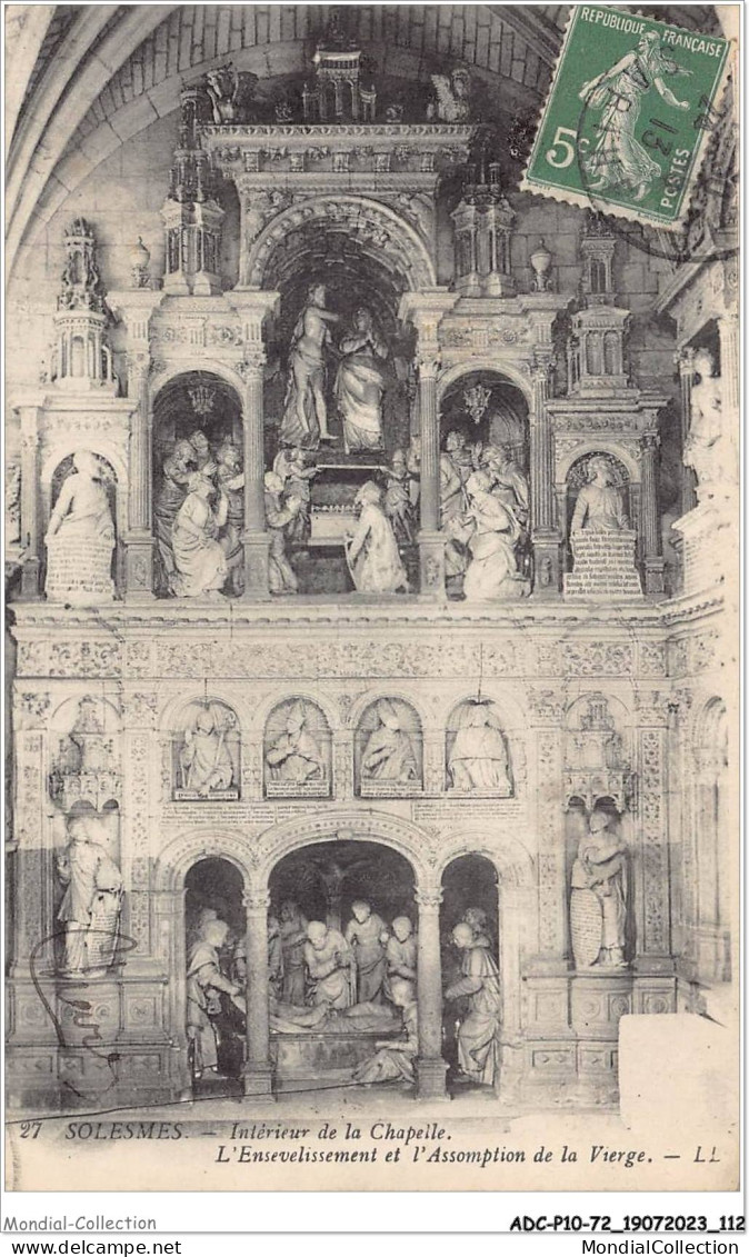 ADCP10-72-0960 - SOLESMES - Intérieur De La Chapelle - L'ensevelissement Et L'assomption De La Vierge - Solesmes