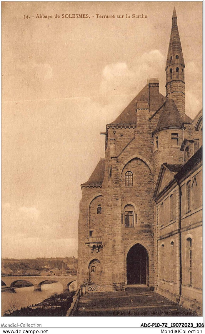ADCP10-72-0957 - Abbaye De SOLESMES - Terrasse Sur La Sarthe  - Solesmes