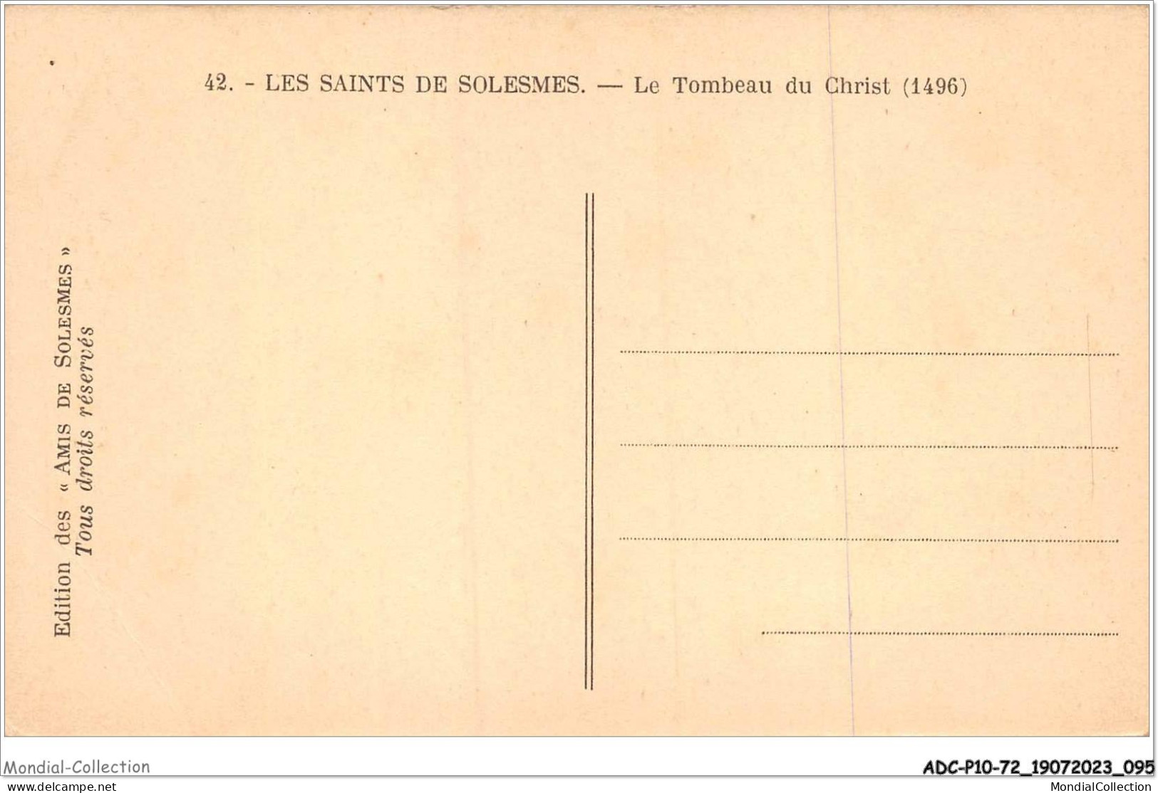 ADCP10-72-0951 - Les Saints De SOLESMES - Le Tombeau Du Christ  - Solesmes