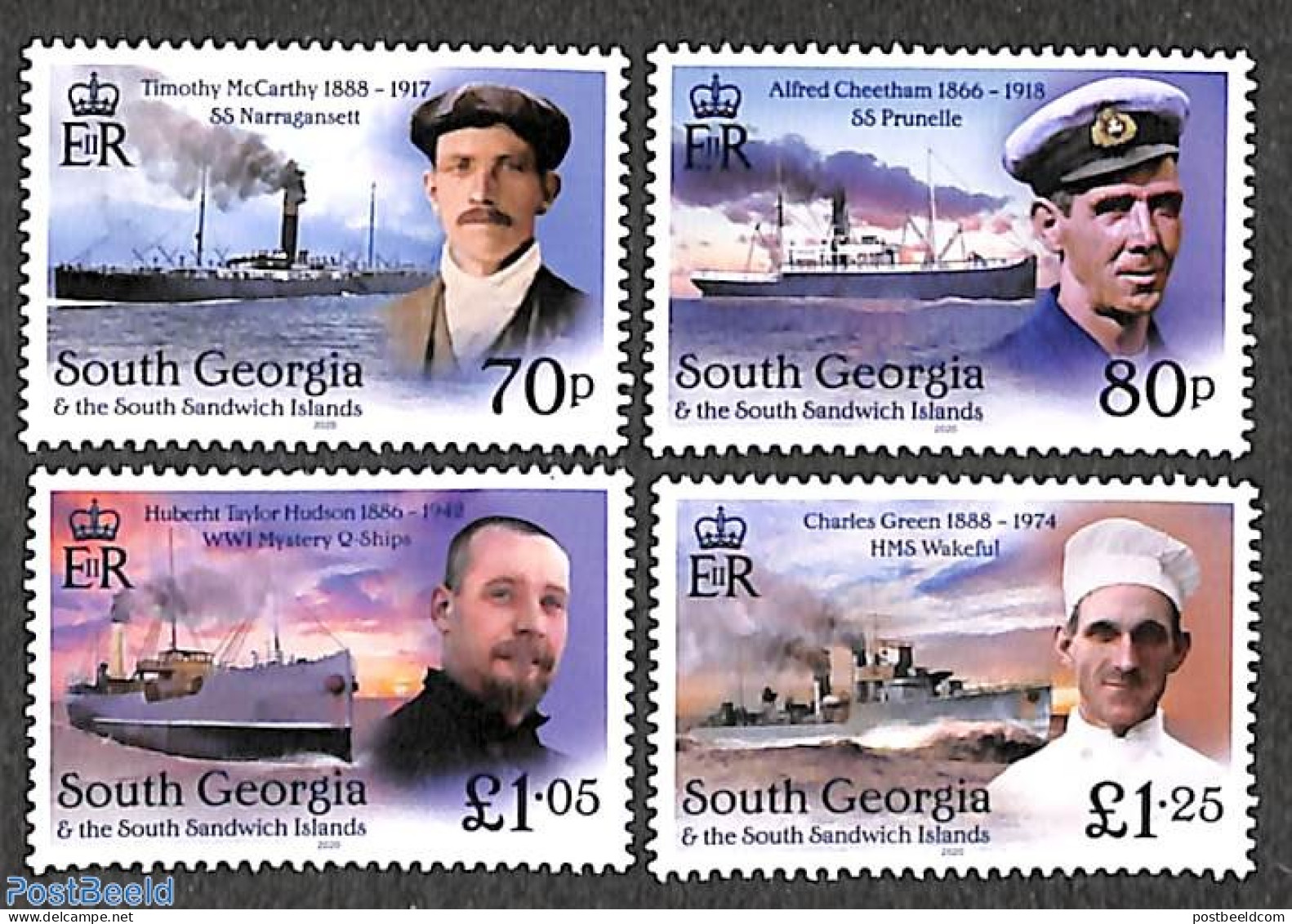 South Georgia / Falklands Dep. 2020 Shackleton Mission Heroes 4v, Mint NH, Transport - Ships And Boats - Ships