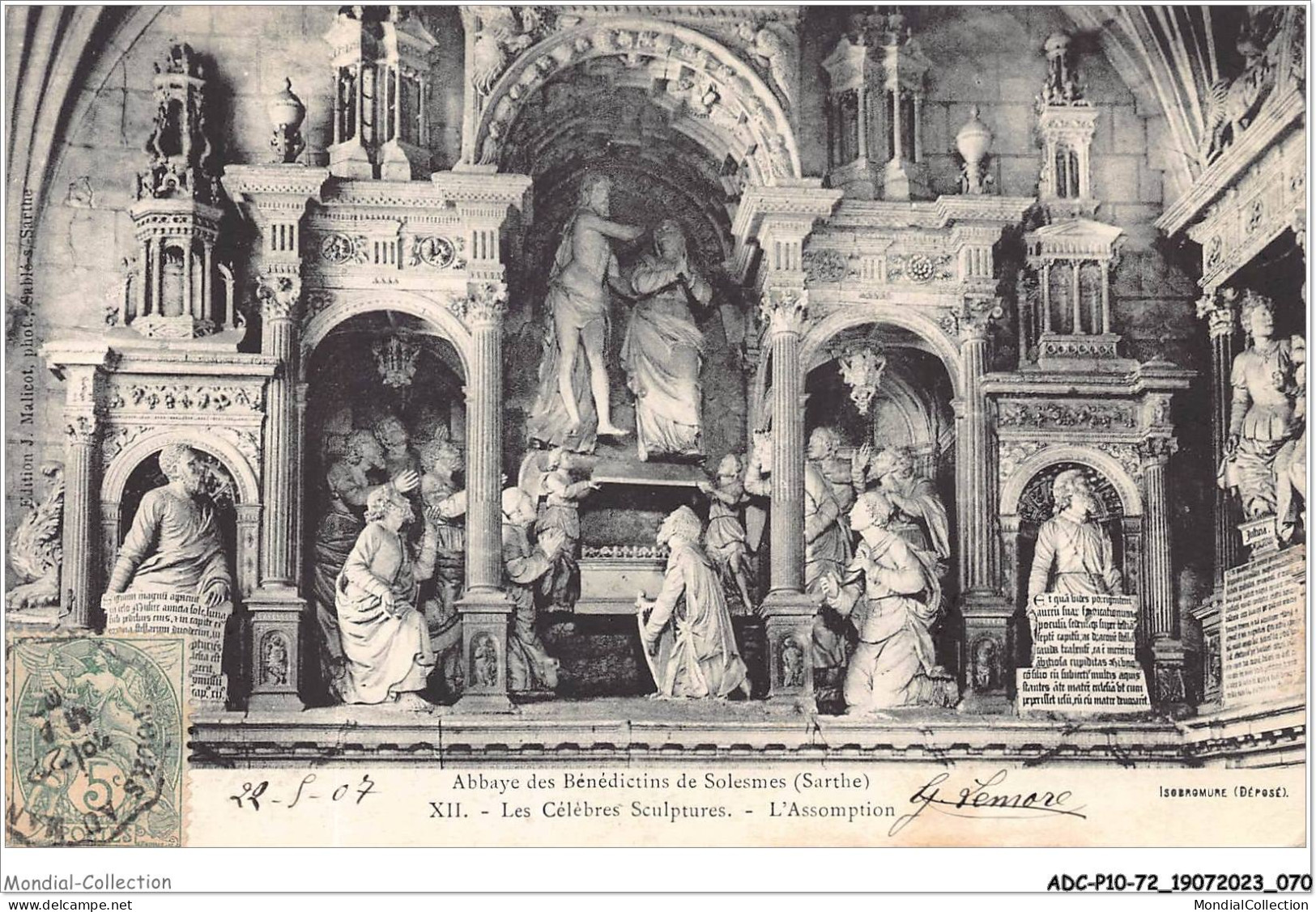 ADCP10-72-0939 - Abbaye Des Bénédictins De SOLESMES - Les Célèbres Sculptures - L'assomption - Solesmes