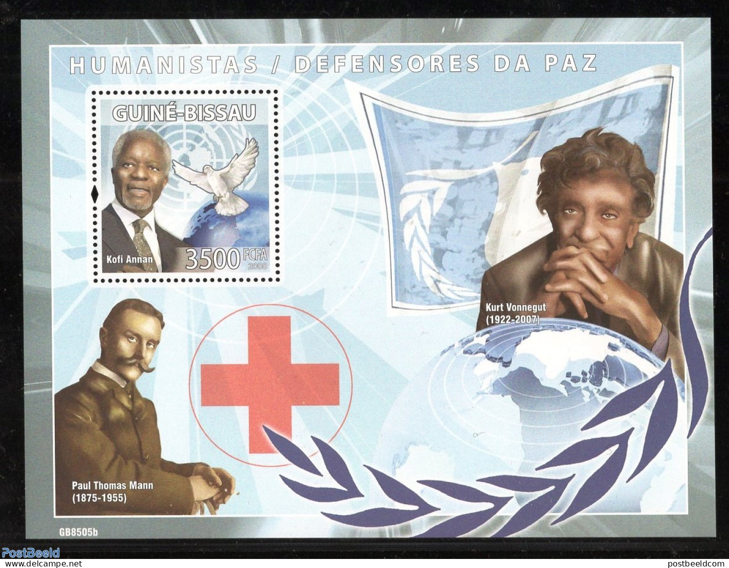 Guinea Bissau 2008 Kofi Annan S/s, Mint NH, Health - History - Various - Red Cross - Human Rights - Nobel Prize Winner.. - Croix-Rouge