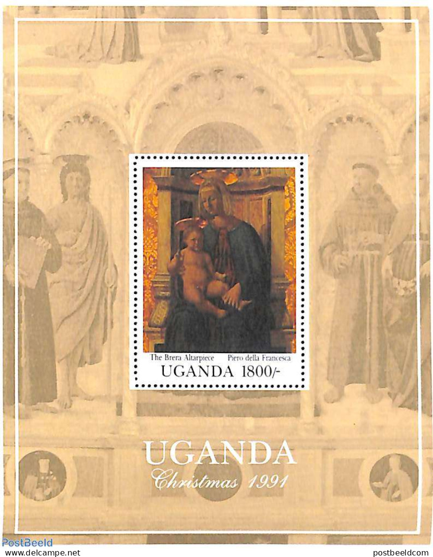 Uganda 1991 Christmas S/s, Mint NH, Religion - Christmas - Art - Paintings - Christmas