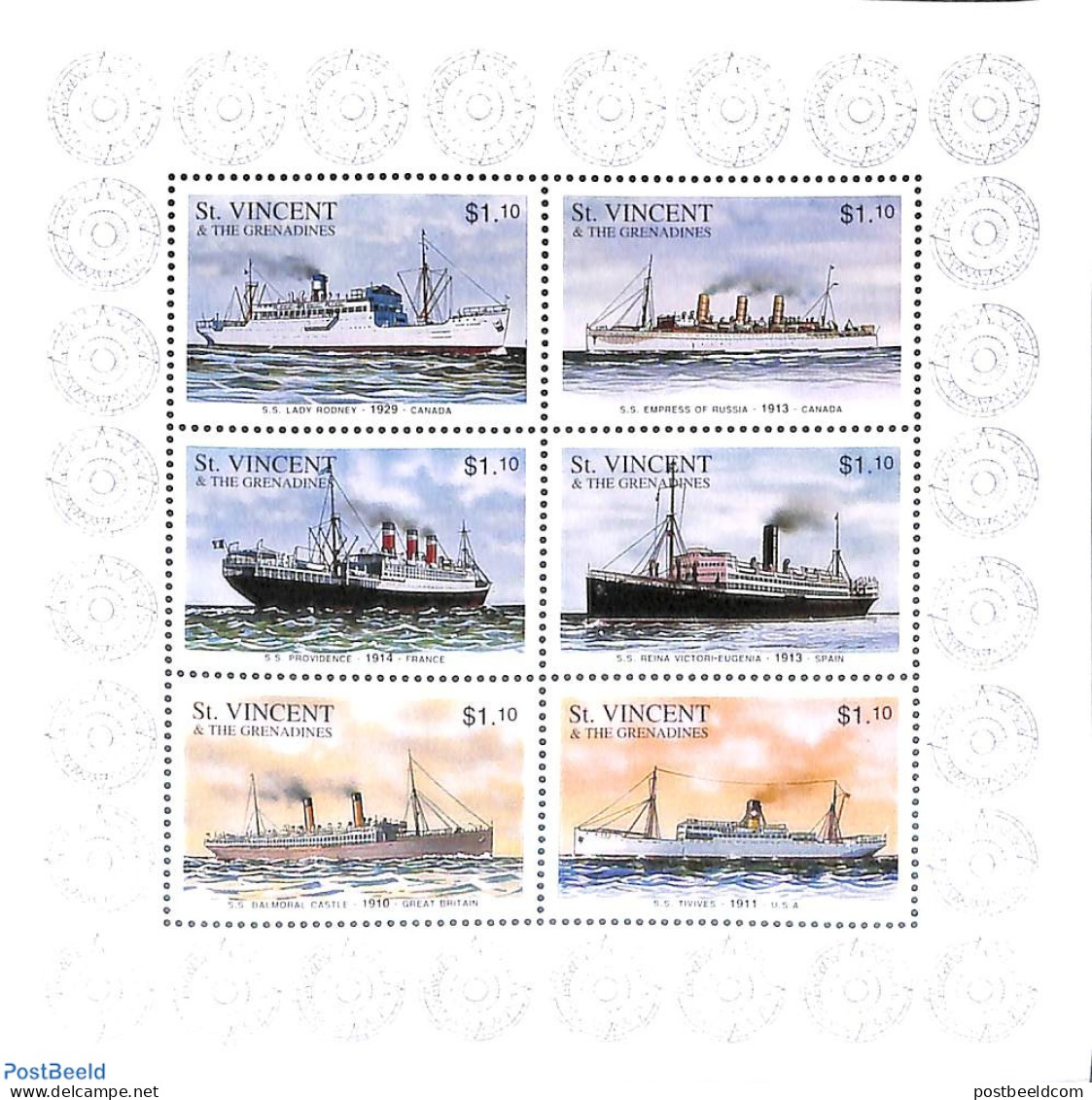Saint Vincent 1996 Ships 6v M/s, Mint NH, Transport - Ships And Boats - Bateaux