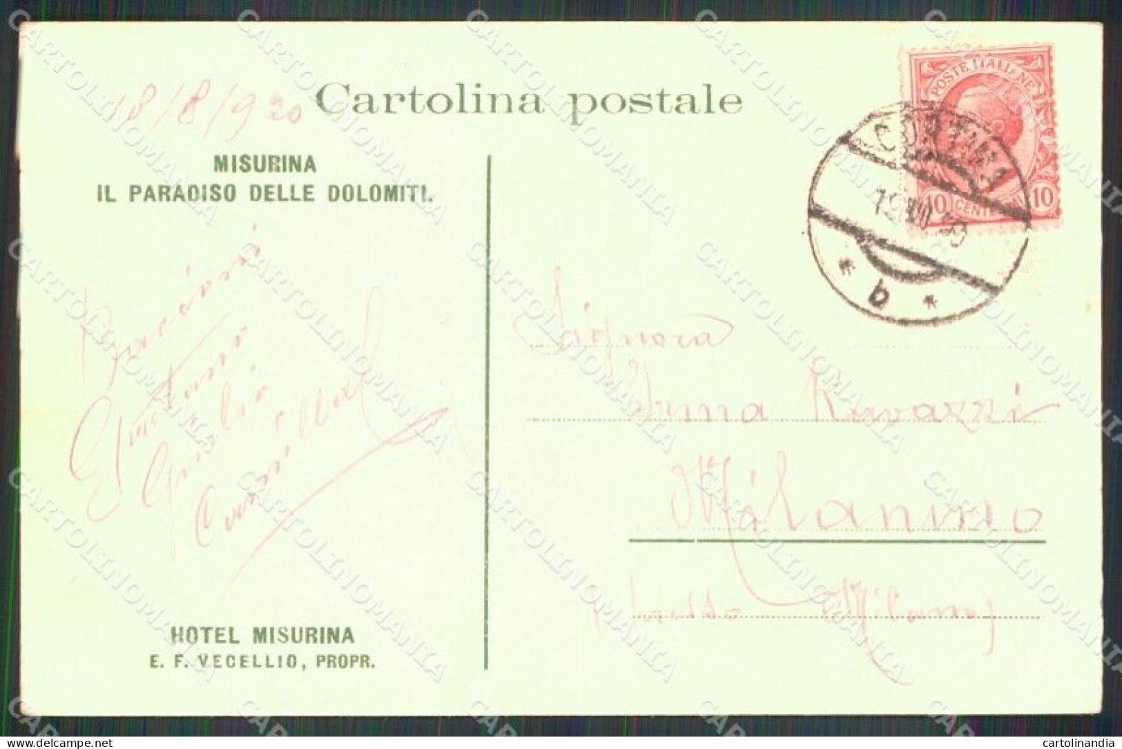Belluno Auronzo Di Cadore Lago Misurina Dolomiti Cartolina MX3006 - Belluno
