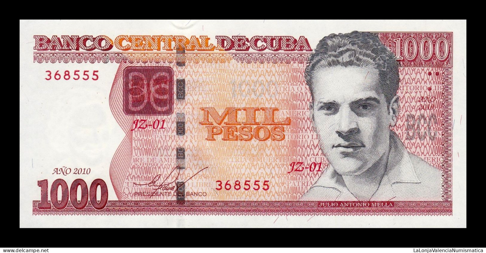 Cuba 1000 Pesos Julio Antonio Mella 2010 Pick 132Ar Replacement Sc Unc - Cuba