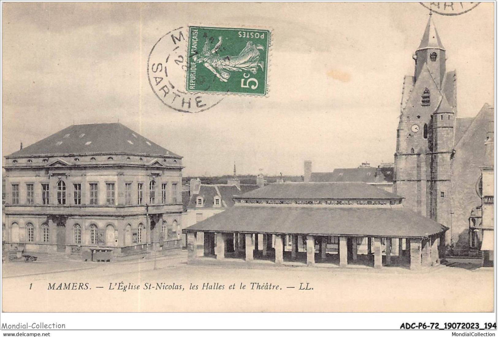 ADCP6-72-0592 - MAMERS - L'église St-nicolas - Les Halles Et Le Théâtre  - Mamers