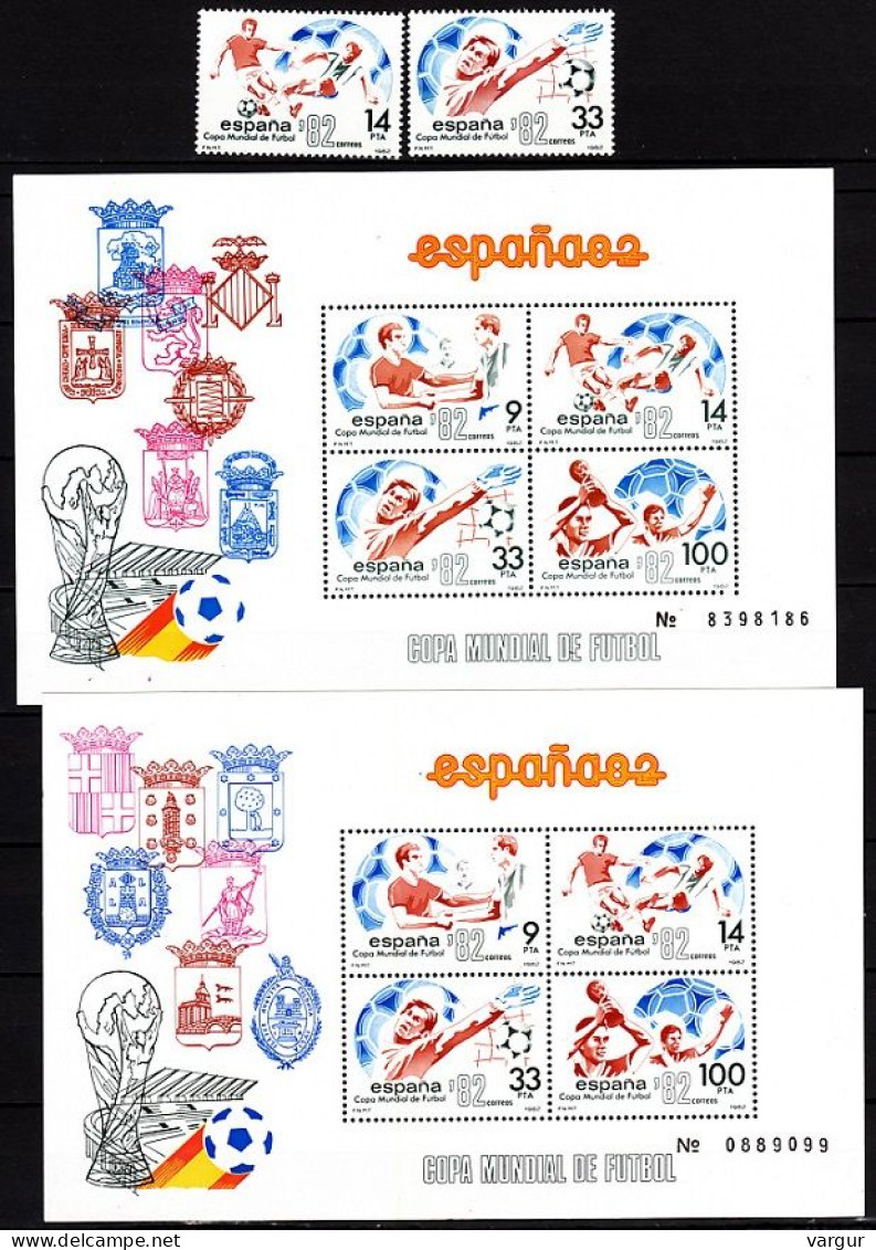 SPAIN 1982 SPORT FIFA: World Soccer Cup Spain-82. 4th Issue. Set And 2 S/Sh, MNH - 1982 – Espagne