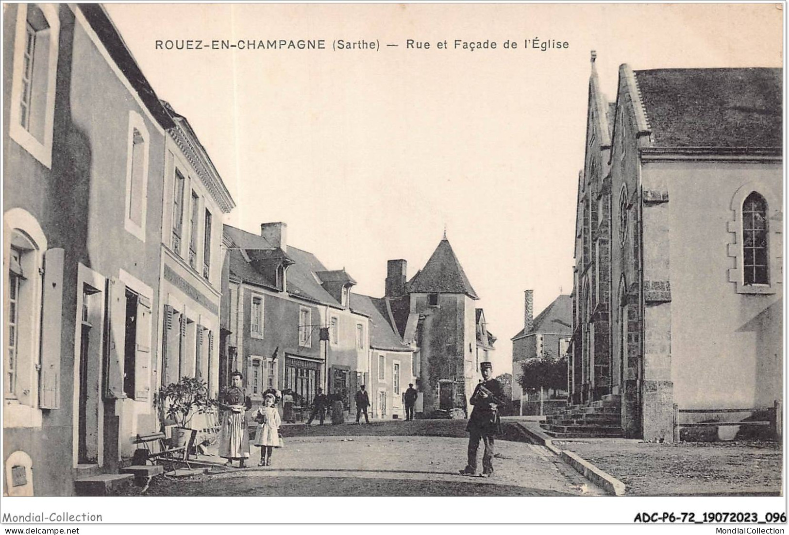 ADCP6-72-0543 - ROUEZ-EN-CHAMPAGNE - Rue Et Façade De L'église - Mamers