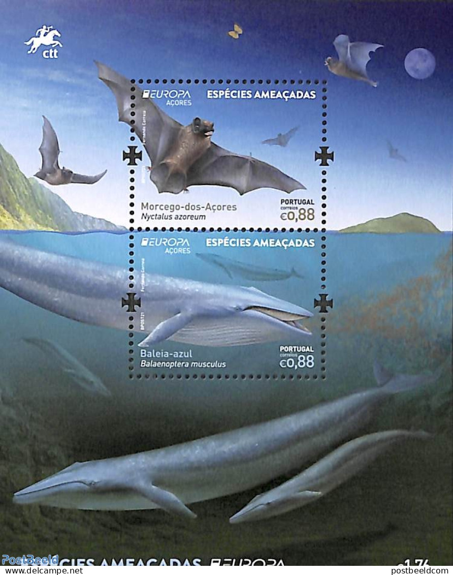 Azores 2021 Europa, Endangered Animals S/s, Mint NH, History - Nature - Europa (cept) - Bats - New Issue Subscription - Açores