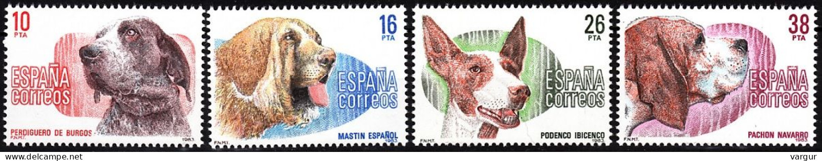 SPAIN 1983 FAUNA Animals: Dogs. Complete, MNH - Perros