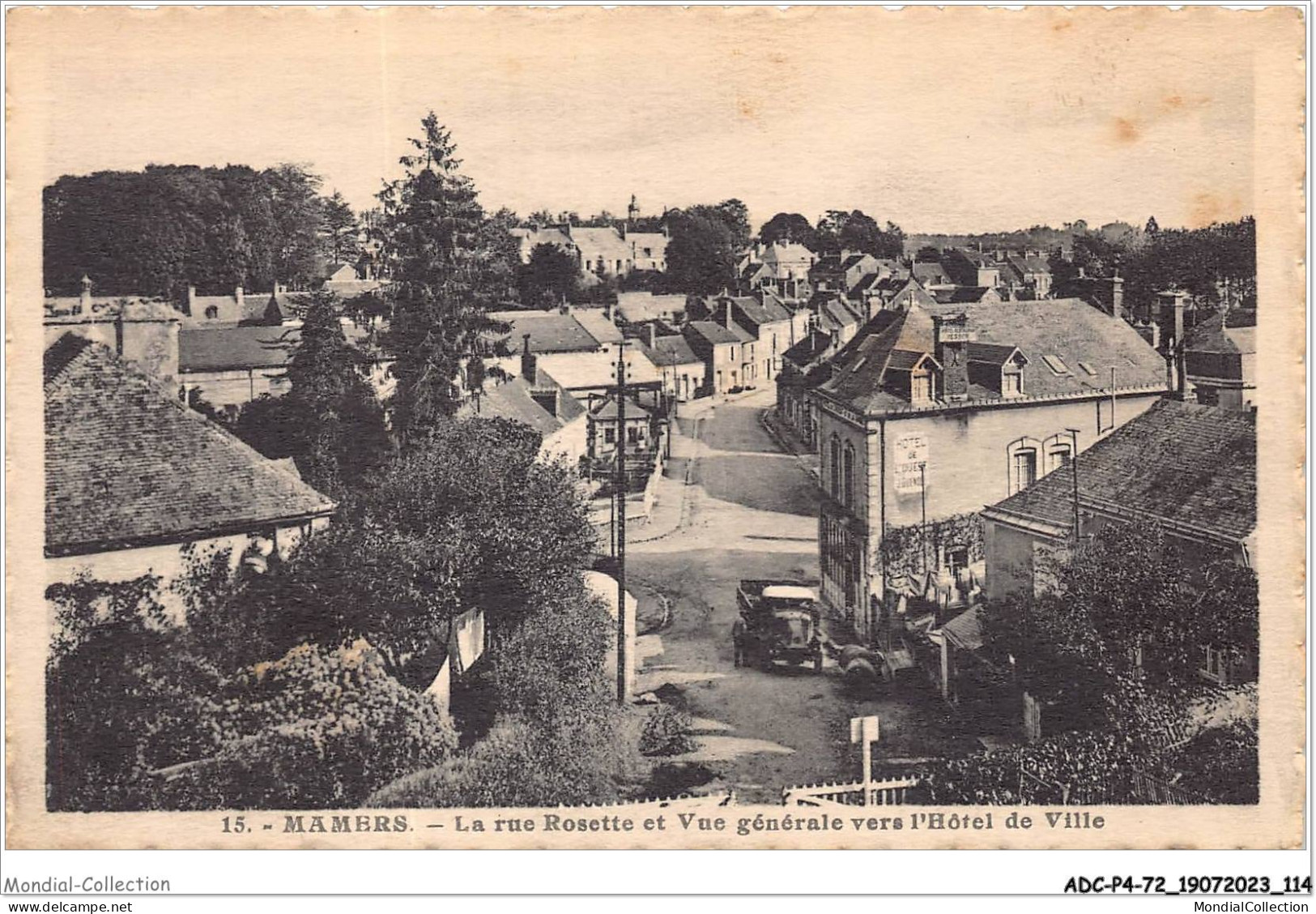 ADCP4-72-0367 - MAMERS - La Rue Rosette Et Vue Générale Vers L'hôtel De Ville  - Mamers