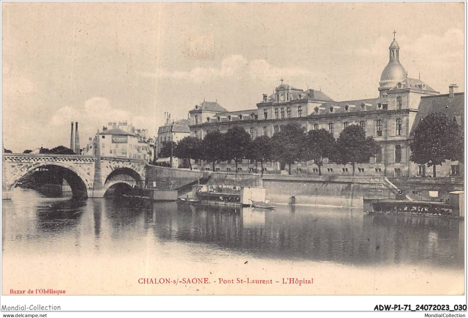 ADWP1-71-0016 - CHALON-S-SAONE - Pont Saint-laurent - L'hopital - Chalon Sur Saone