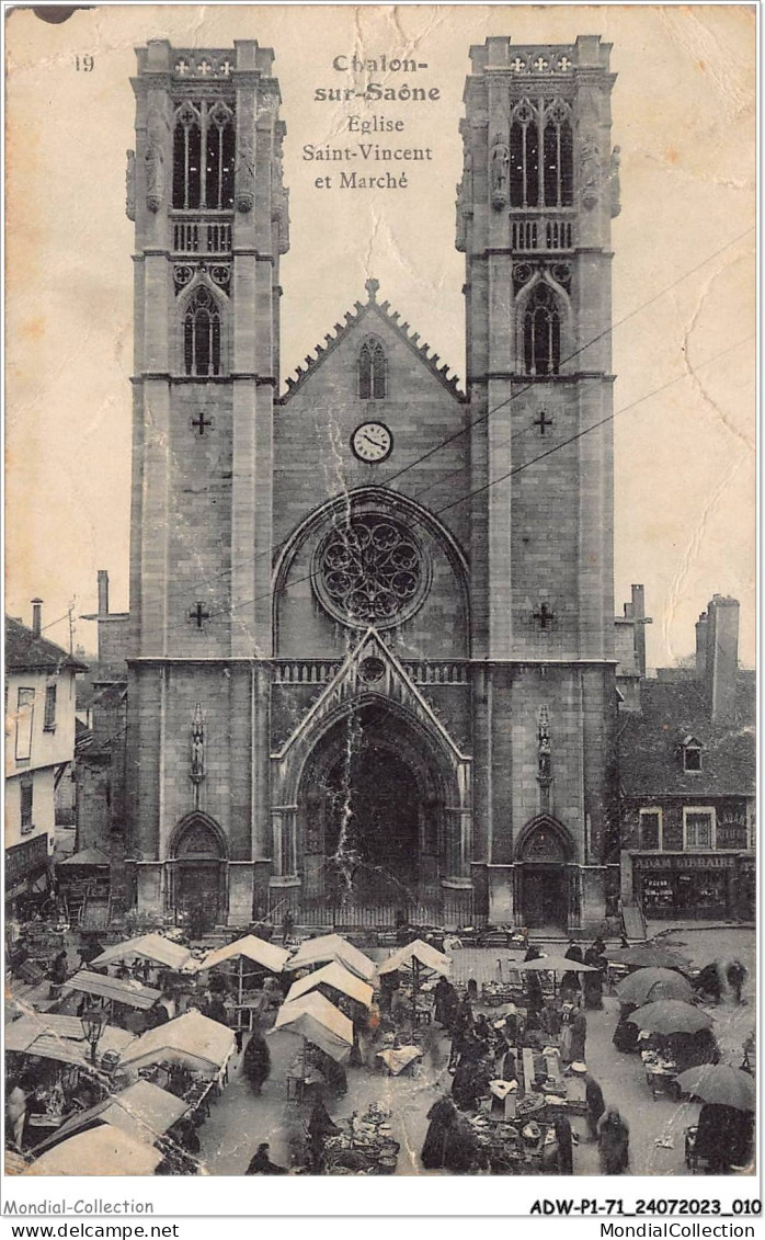 ADWP1-71-0006 - CHALON-S-SAONE - Eglise Saint-vincent Et Marché  - Chalon Sur Saone