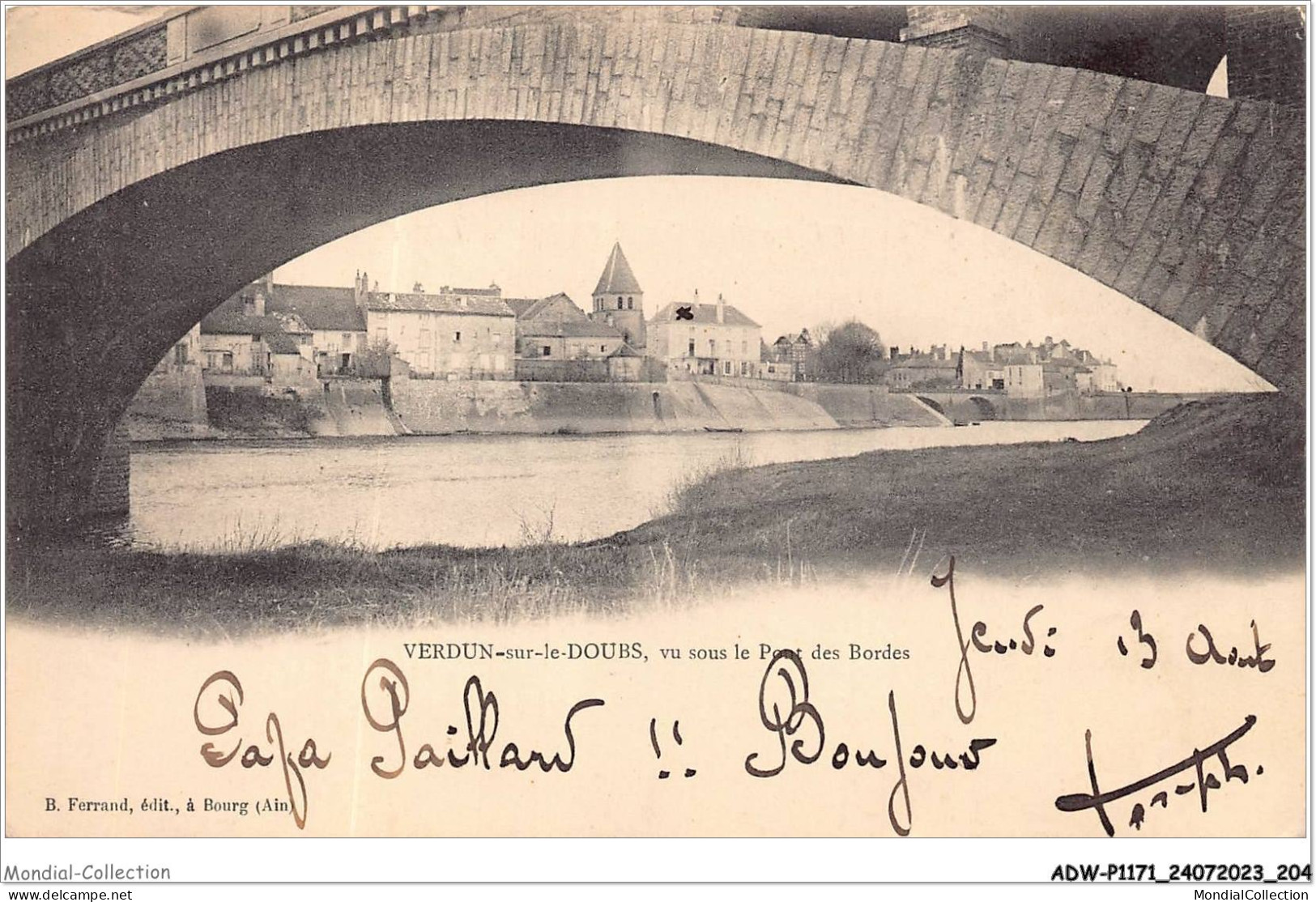 ADWP11-71-1113 - VERDUN-SUR-LE-DOUBS - Vue Sur Le Pont Des Bordes  - Chalon Sur Saone