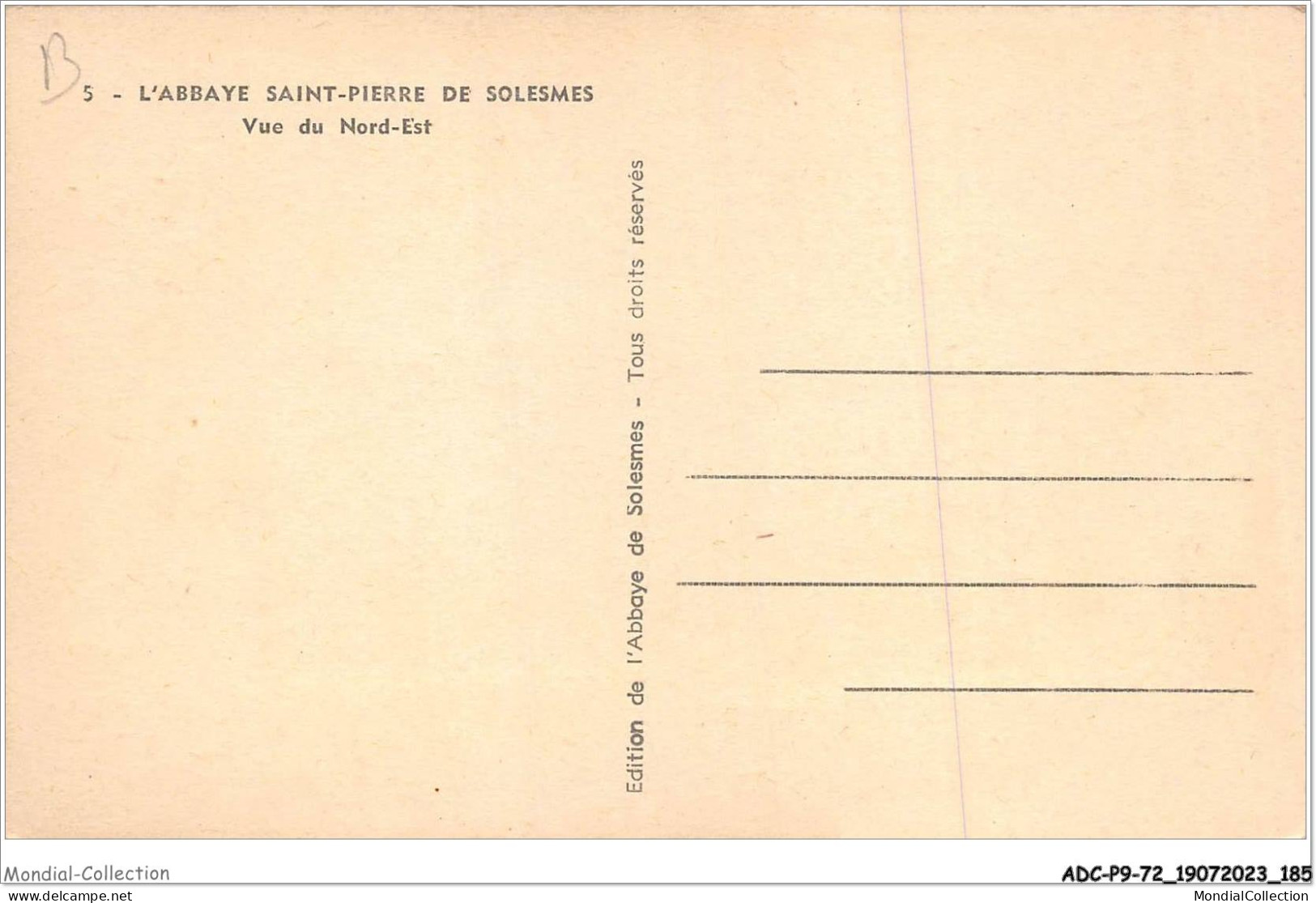 ADCP9-72-0902 - L'abbaye Saint-pierre De SOLESMES - Vue Du Nord-est - Solesmes