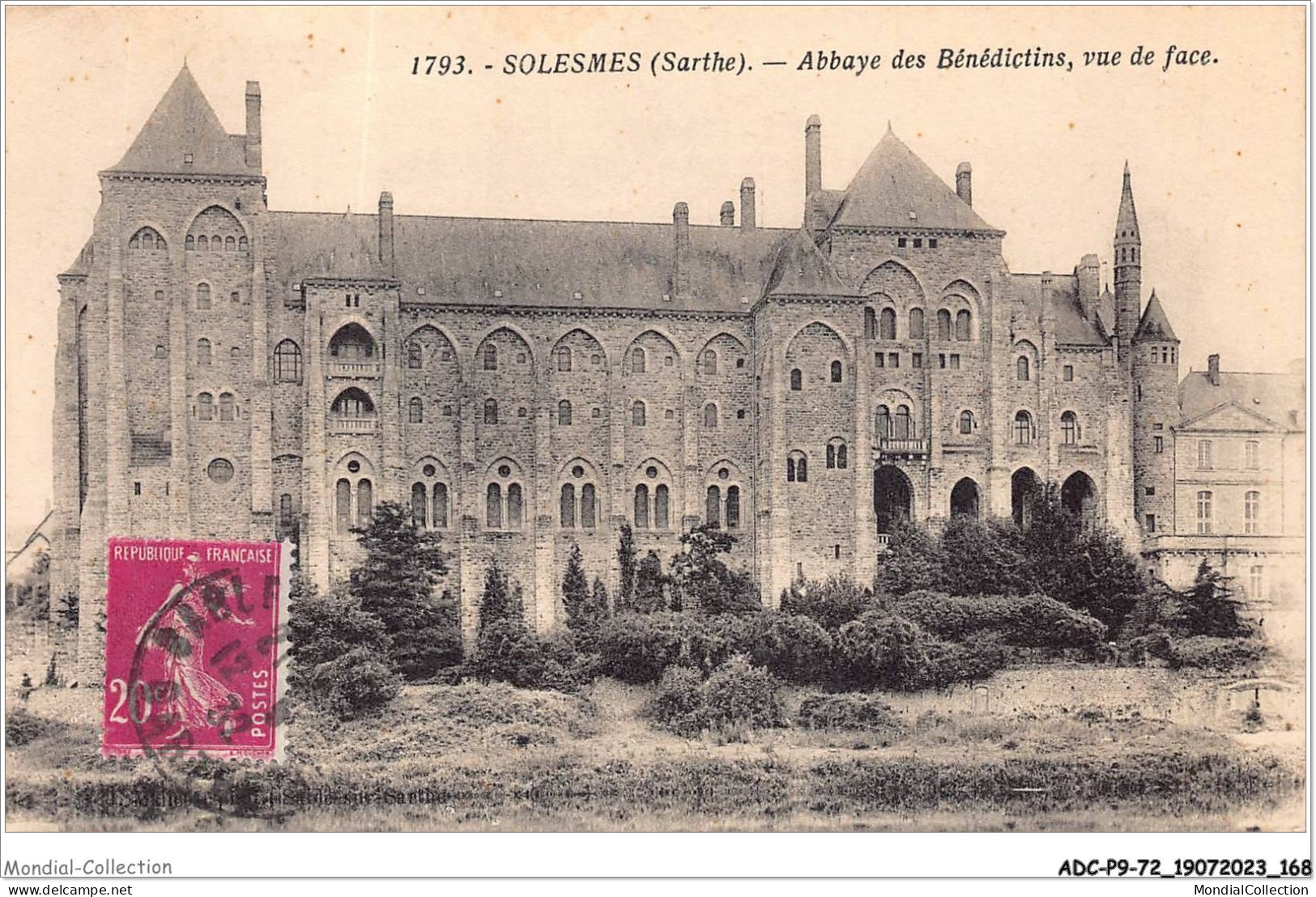 ADCP9-72-0894 - SOLESMES - Abbaye Des Bénédictins - Vue De Face  - Solesmes