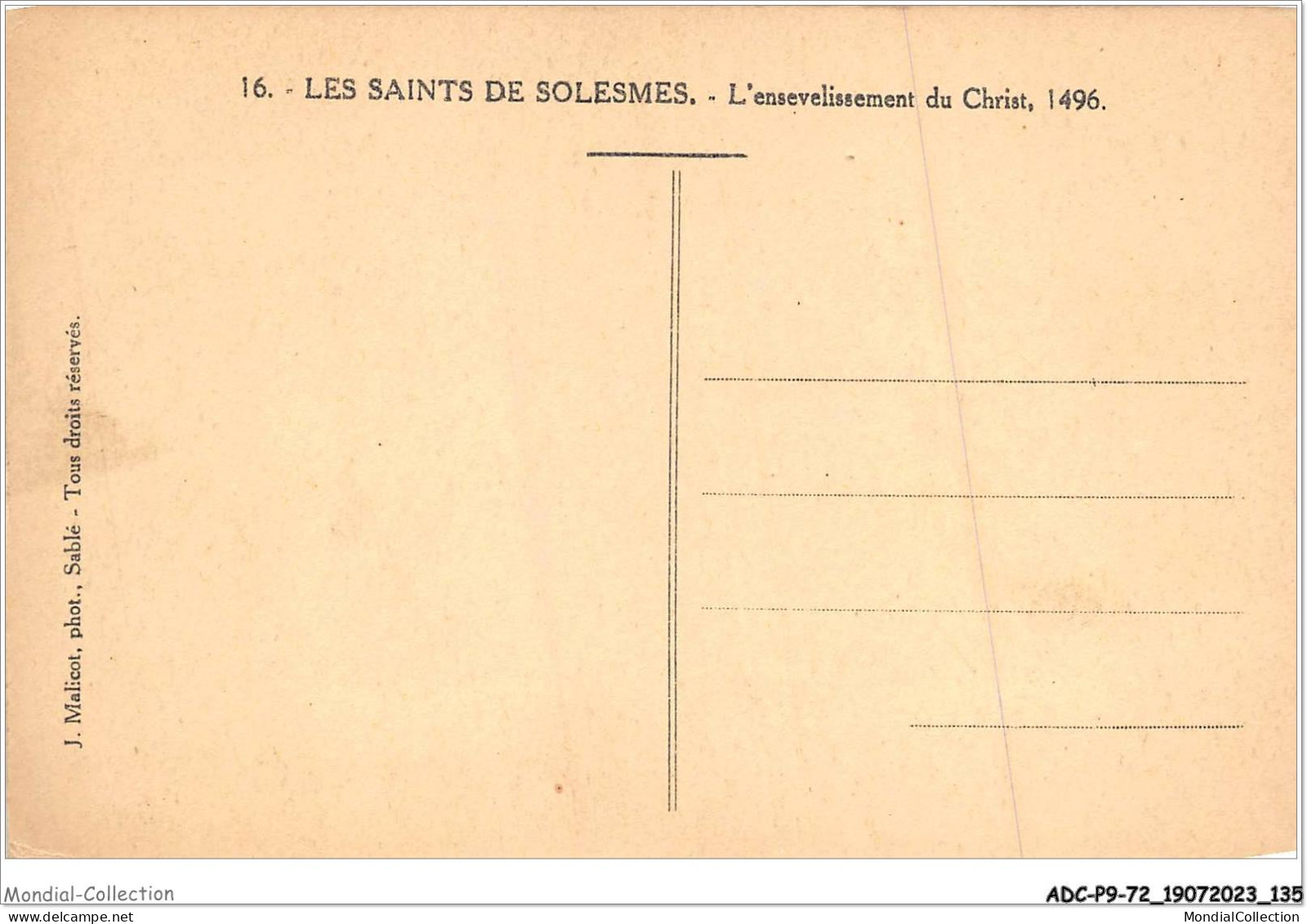 ADCP9-72-0877 - Les Saints De SOLESMES - L'ensevelissement Du Christ - Solesmes