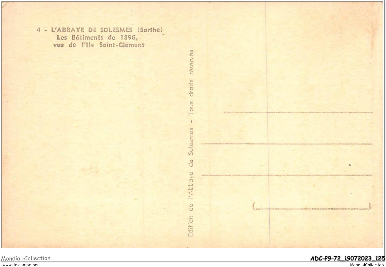 ADCP9-72-0872 - L'abbaye De SOLESMES - Les Bâtiments De 1896 - Vus De L'ile Saint-clément  - Solesmes