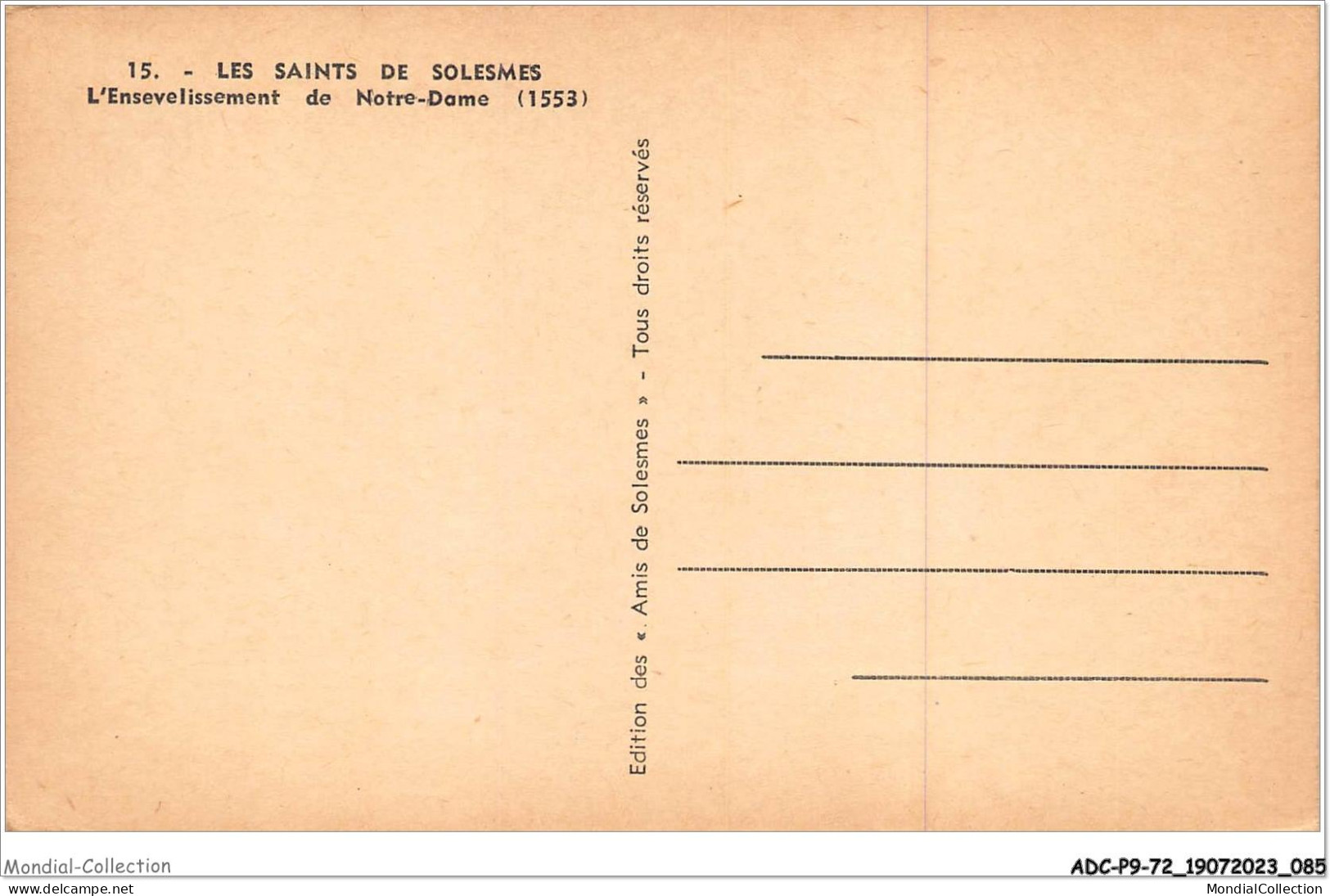 ADCP9-72-0852 - Les Saints De SOLESMES - L'ensevelissement De Notre-dame  - Solesmes