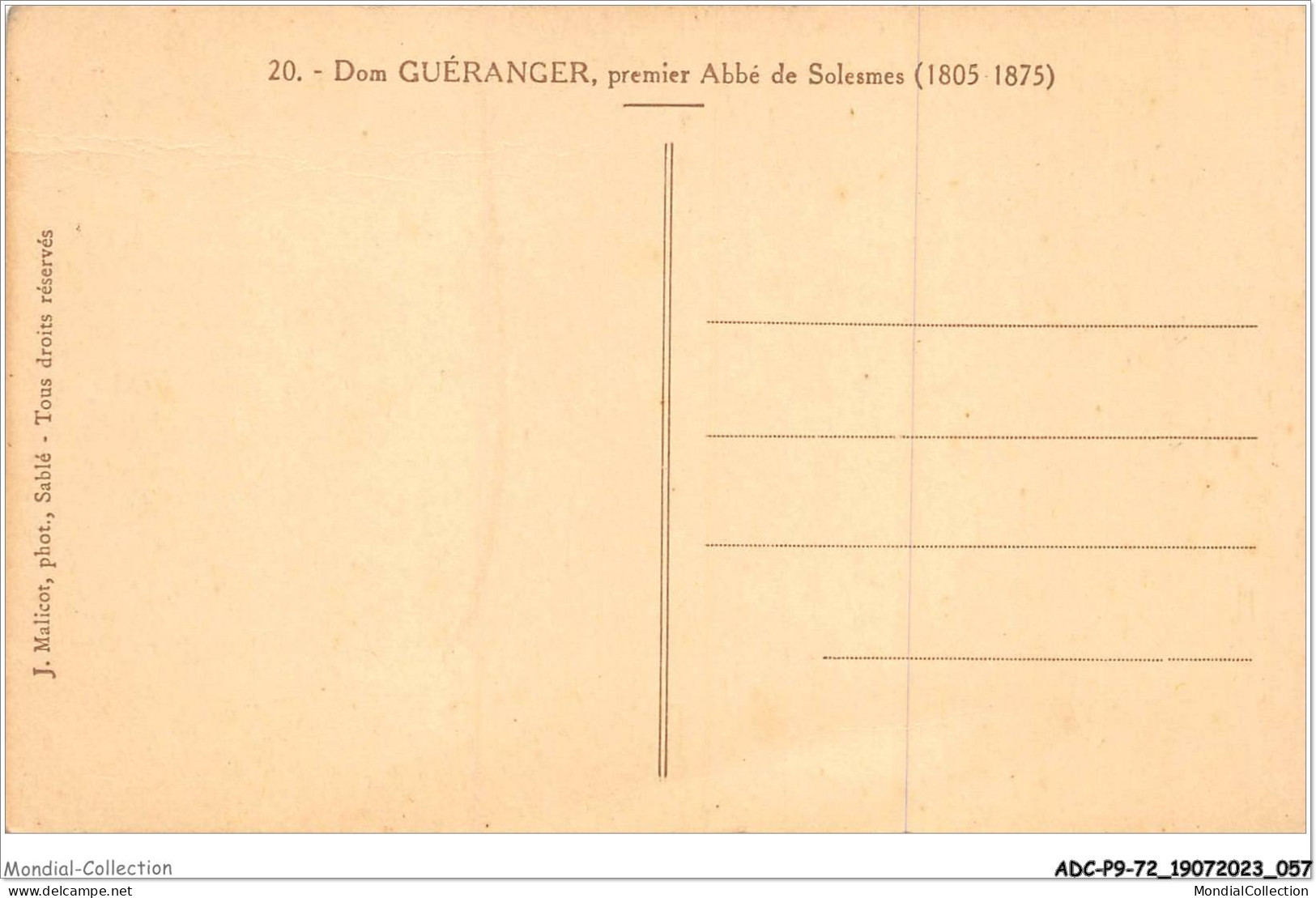 ADCP9-72-0838 - Dom Guéranger - Premier Abbé De SOLESMES 1805-1875 - Solesmes