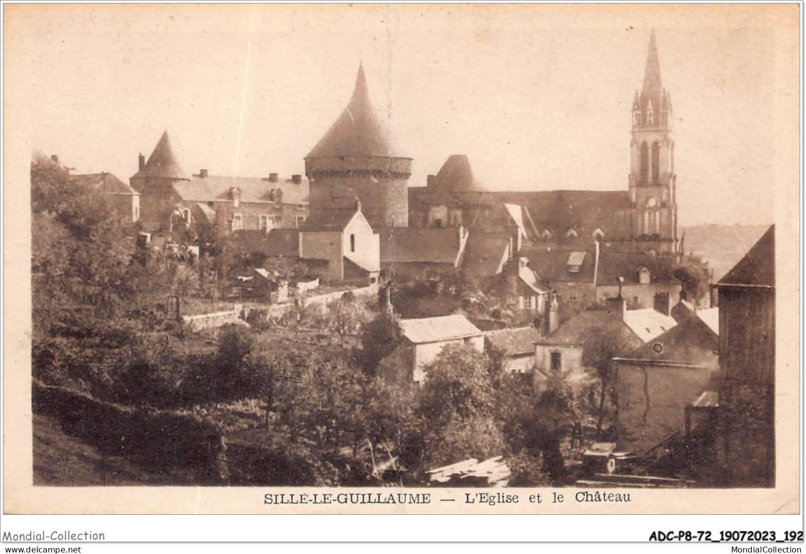 ADCP8-72-0801 - SILLE-LE-GUILLAUME - L'église Et Le Château  - Sille Le Guillaume