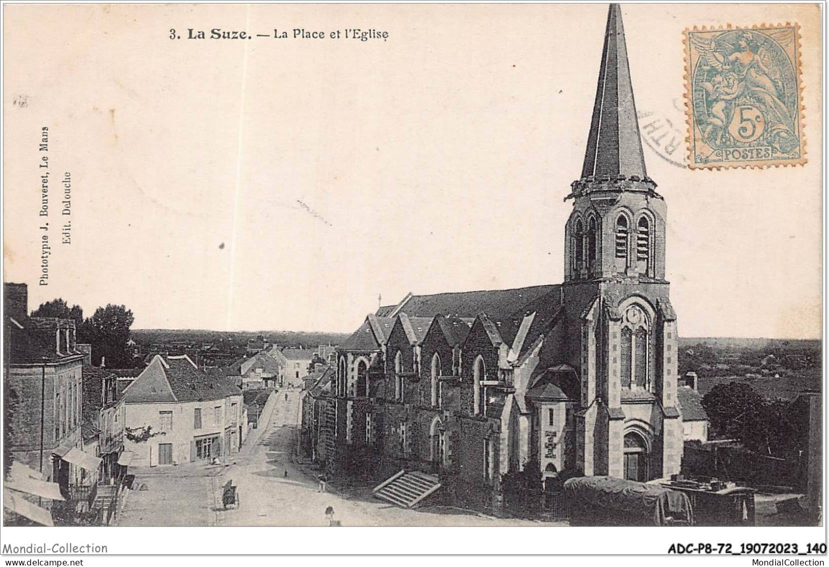 ADCP8-72-0775 - LA SUZE - La Place Et L'église  - La Suze Sur Sarthe