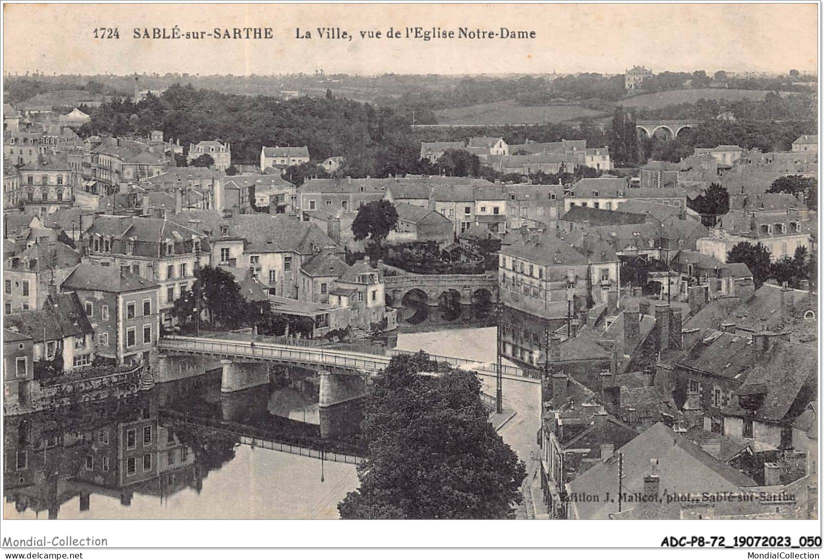 ADCP8-72-0730 - SABLE-SUR-SARTHE - La Ville - Vue De L'église Notre-dame  - Sable Sur Sarthe