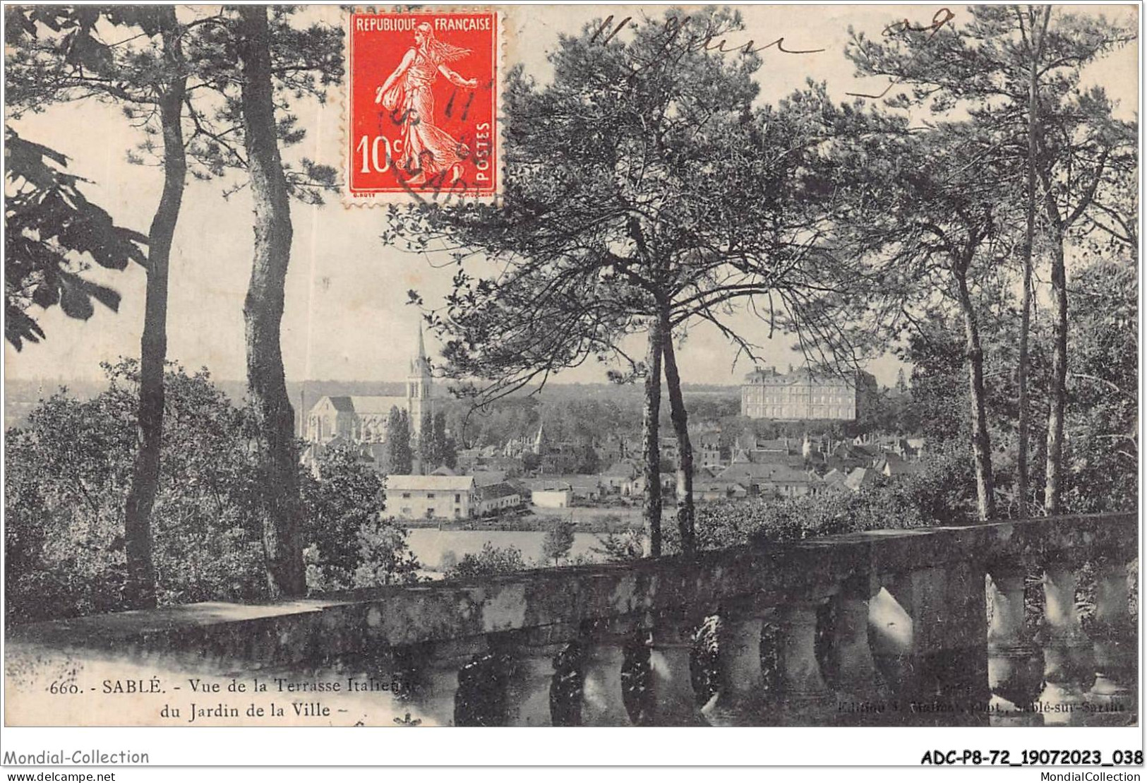 ADCP8-72-0724 - SABLE - Vue De La Terrasse Italien Du Jardin De La Ville  - Sable Sur Sarthe