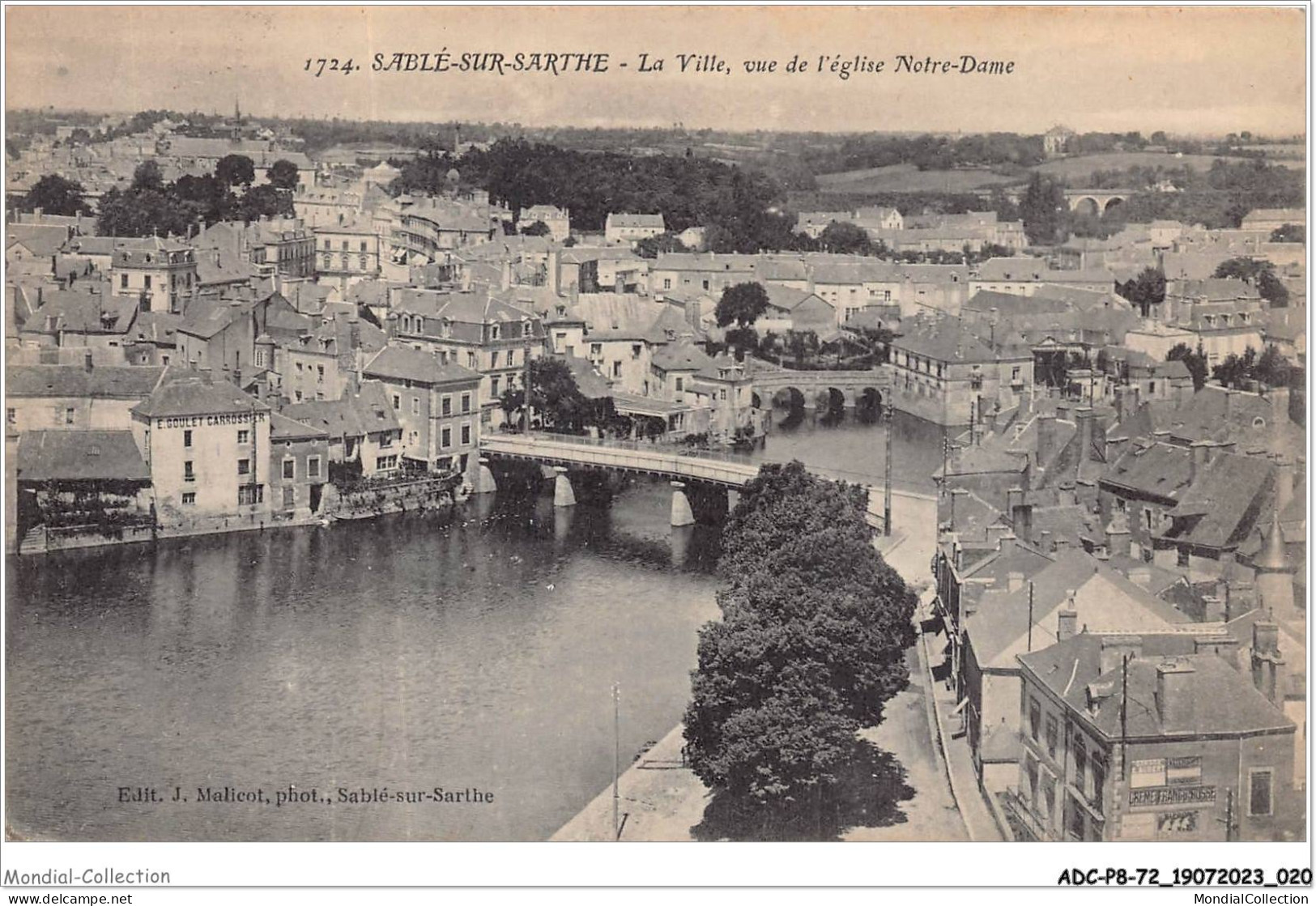 ADCP8-72-0715 - SABLE-SUR-SARTHE - La Ville Vue De L'église Notre-dame  - Sable Sur Sarthe