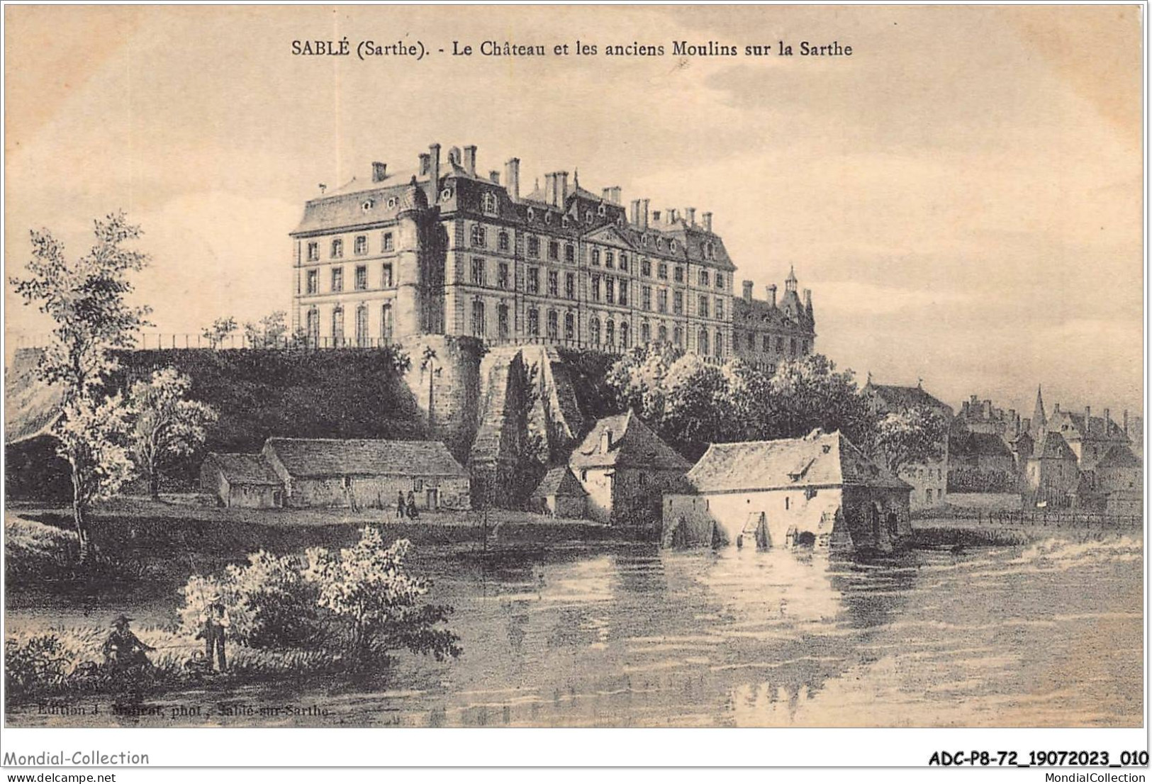 ADCP8-72-0710 - SABLE - Le Château Et Les Anciens Moulins Sur La Sarthe  - Sable Sur Sarthe