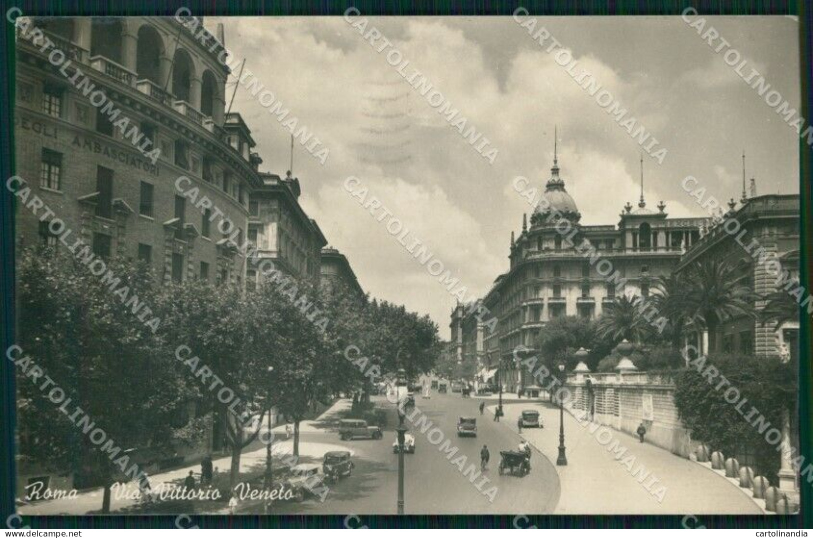 Roma Città Via Vittorio Veneto PIEGA Foto Cartolina MX1841 - Sonstige & Ohne Zuordnung