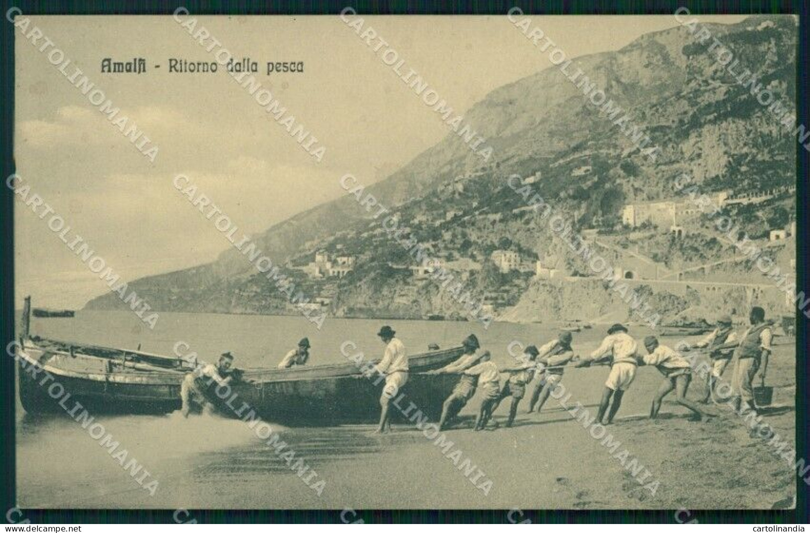 Salerno Amalfi Ritorno Dalla Pesca Barche Pescatori Cartolina MX1363 - Salerno