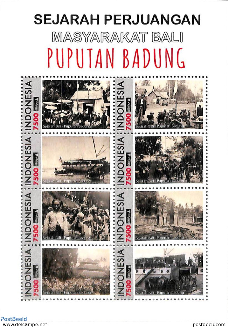 Indonesia 2023 Puputan Badung 8v M/s, Mint NH, Transport - Ships And Boats - Schiffe