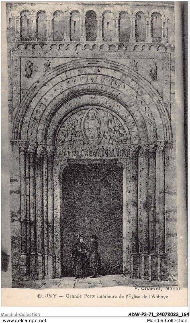 ADWP3-71-0271 - CLUNY - Grande Porte Intérieure De L'eglise De L'abbaye  - Cluny