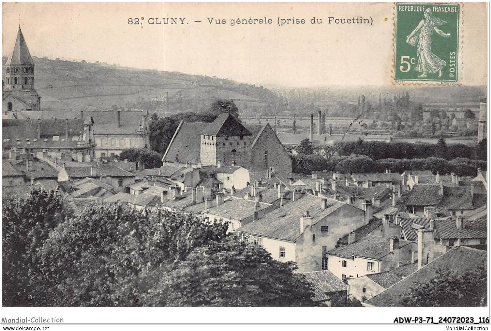 ADWP3-71-0247 - CLUNY - Vue Générale - Prise Du Fouettin  - Cluny