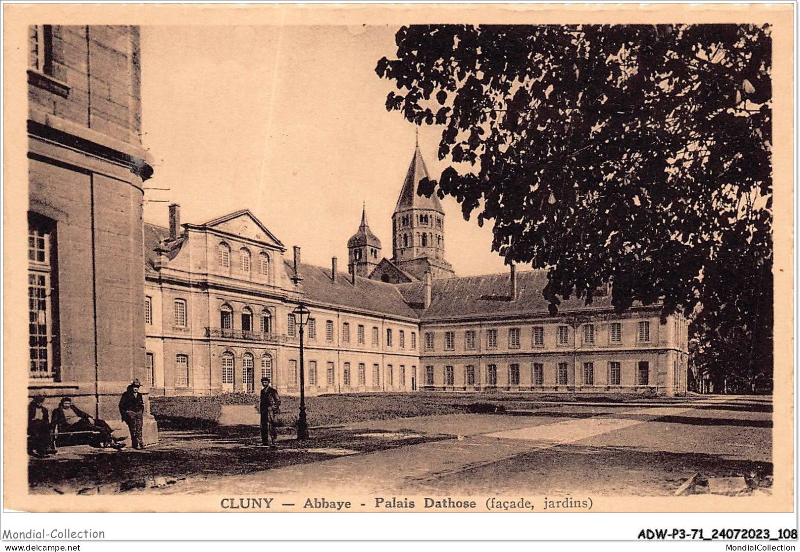 ADWP3-71-0243 - CLUNY - Abbaye - Palais Dathose - Façade  Jardins  - Cluny