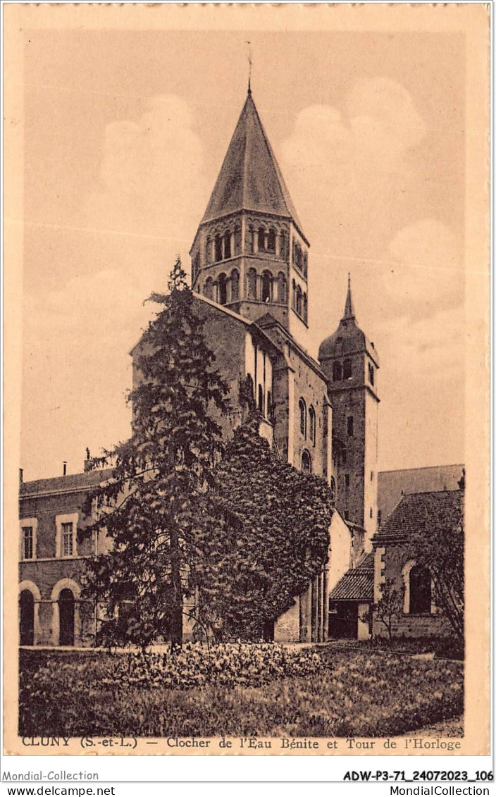 ADWP3-71-0242 - CLUNY - Clocher De L'eau Bénite Et Tour De L'horloge  - Cluny