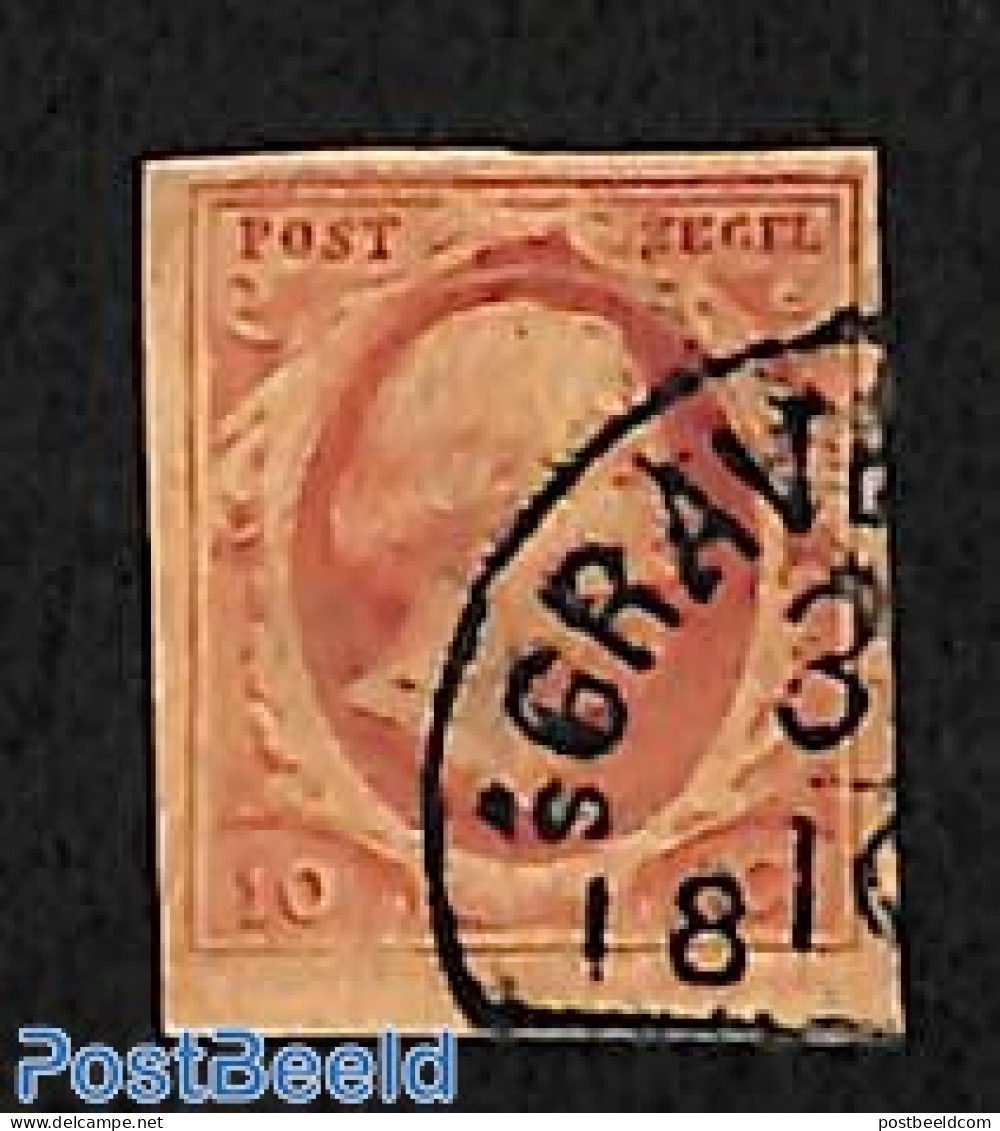 Netherlands 1852 10c, Used, 's GRAVENHAGE-C, Used Or CTO - Gebraucht