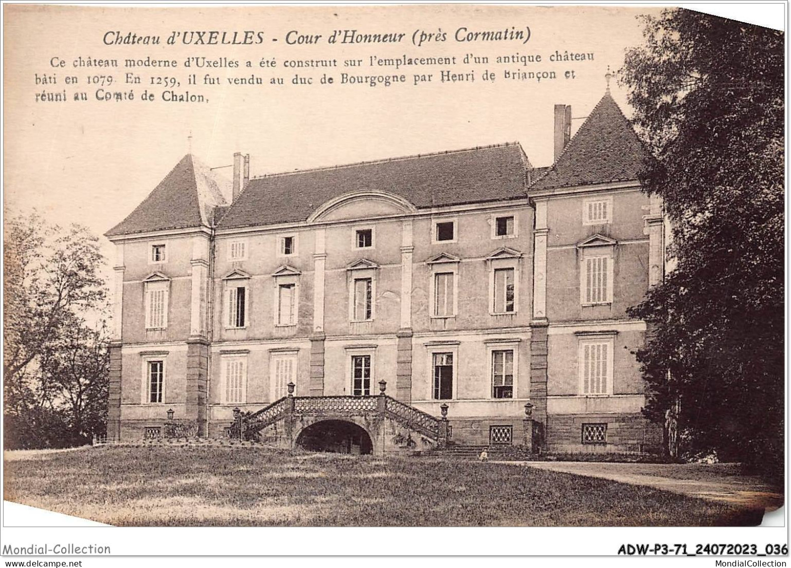 ADWP3-71-0207 - Château D'UXELLES - Cour D'honneur - Près Cormatin  - Chalon Sur Saone